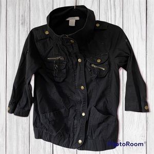 Charlotte Russe Black Jacket with Brass Hardware Details